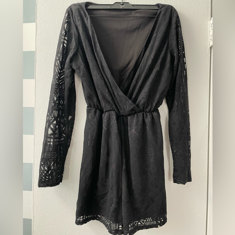 WOMENS BOOHOO BLACK ROMPER
